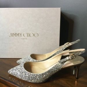 Jimmy Choo Erin Glitter Slingback Pumps